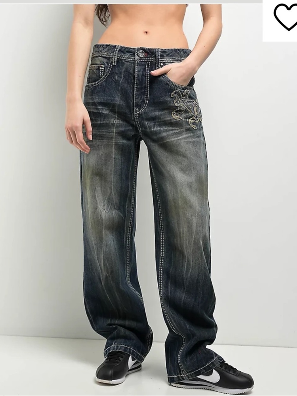 Ninth Hall Idle Blue Wash Straight Leg Jeans